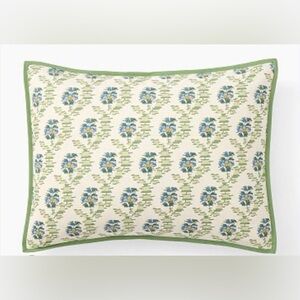 NIP West Elm Jawahar Standard Shams Set of 2: Blue, Green, Yellow Floral Pattern
